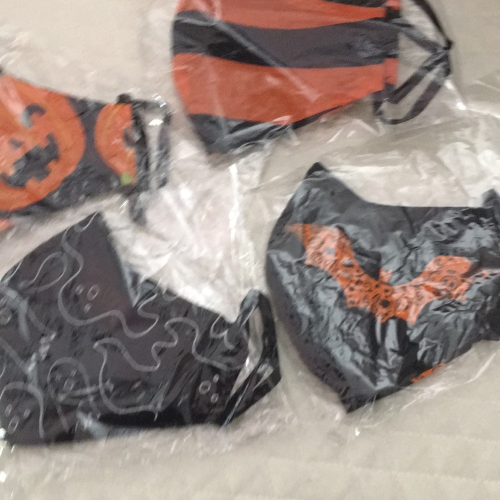 Kids Halloween Face Mask Set - Black and Orange